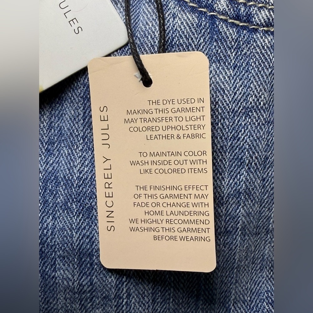Sincerely Jules Striped 90's Straight Denim Jeans,Medium Wash,Women's Size 5/27 - Picture 8 of 10